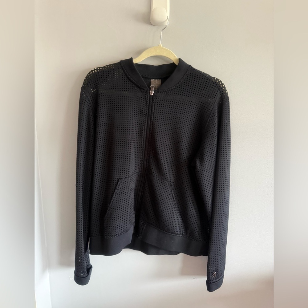 Calia Carrie Underwood Perforated Mesh Zip Jacket Black Athletic Womens Large